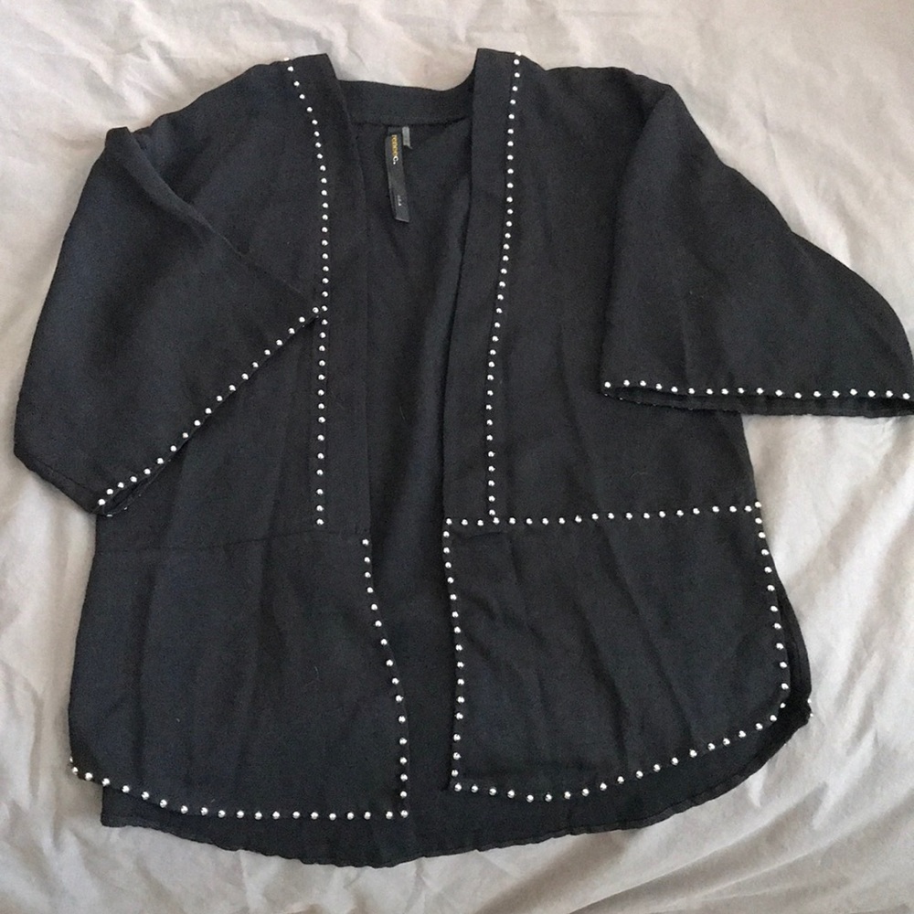 Black Silver Stud Kimono